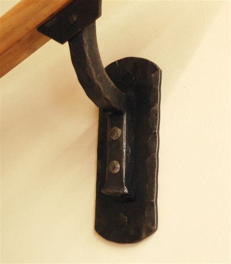 Hammered Steel Railing Bracket Heavy Hammer Texture 